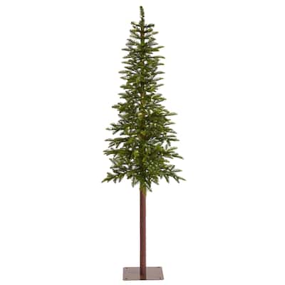 7' Pre-Lit Alaskan Alpine Multifunction Artificial Christmas Tree, Clear LED Lights - 7 Foot