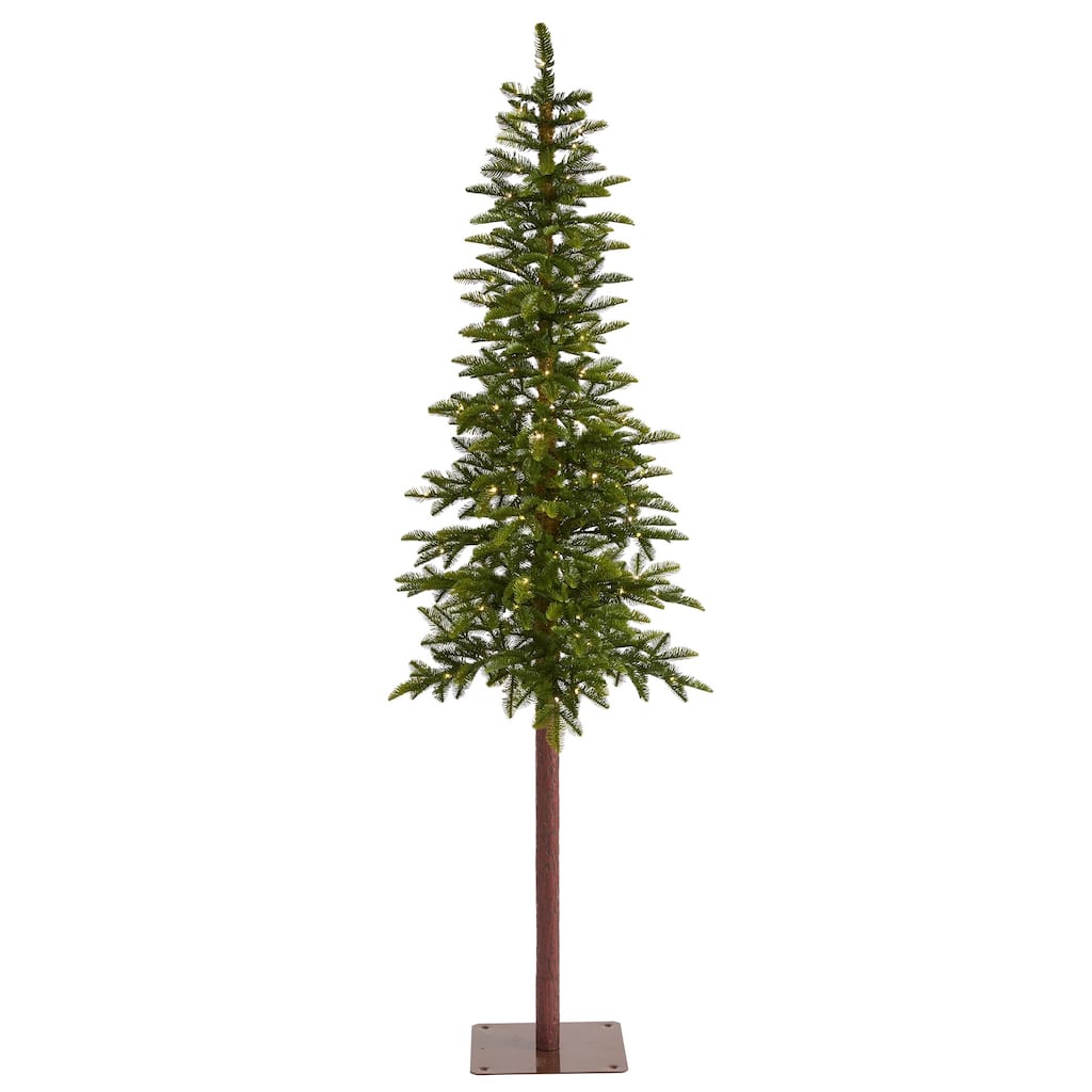 7' Pre-Lit Alaskan Alpine Multifunction Artificial Christmas Tree, Clear LED Lights - 7 Foot