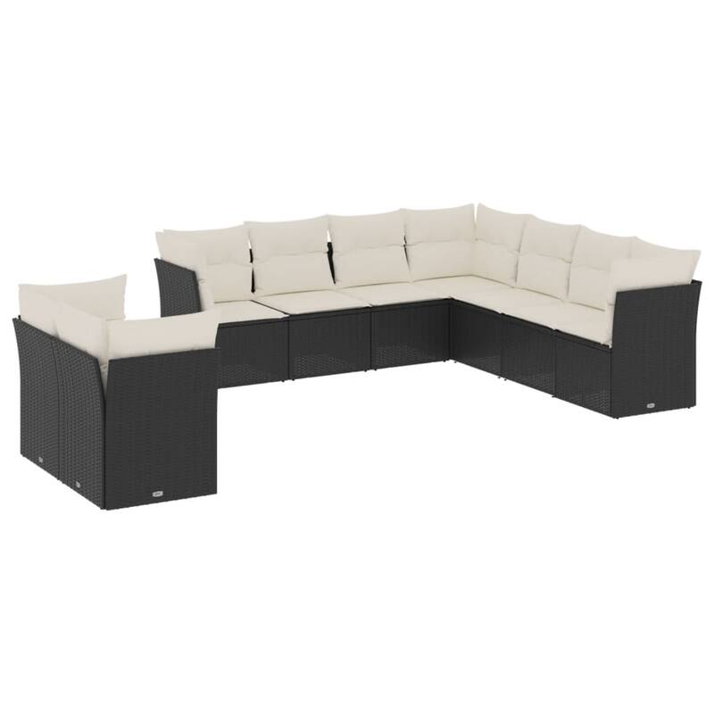 vidaXL Garden Sofa Set Black