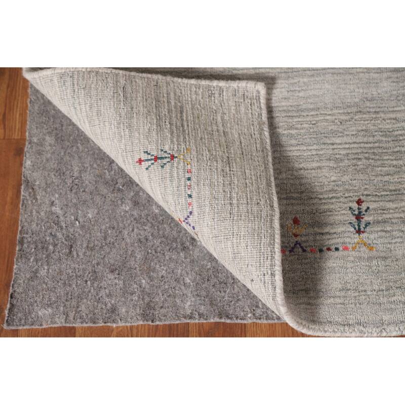 Gabbeh Indian Area Rug Hand-Knotted Oriental Wool Carpet - 8'0"x 9'7"