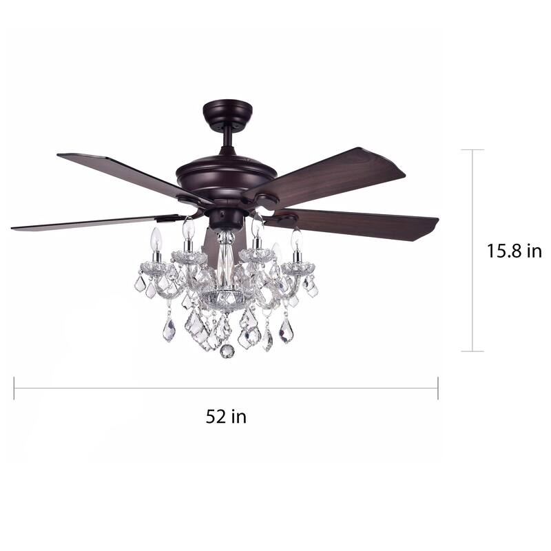 Warehouse of Tiffany Havorand 5-blade Ceiling Fan - Brown