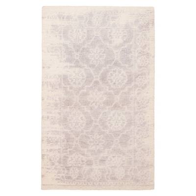 ECARPETGALLERY Hand-knotted Tangier Grey Wool Rug - 2'11 x 4'11