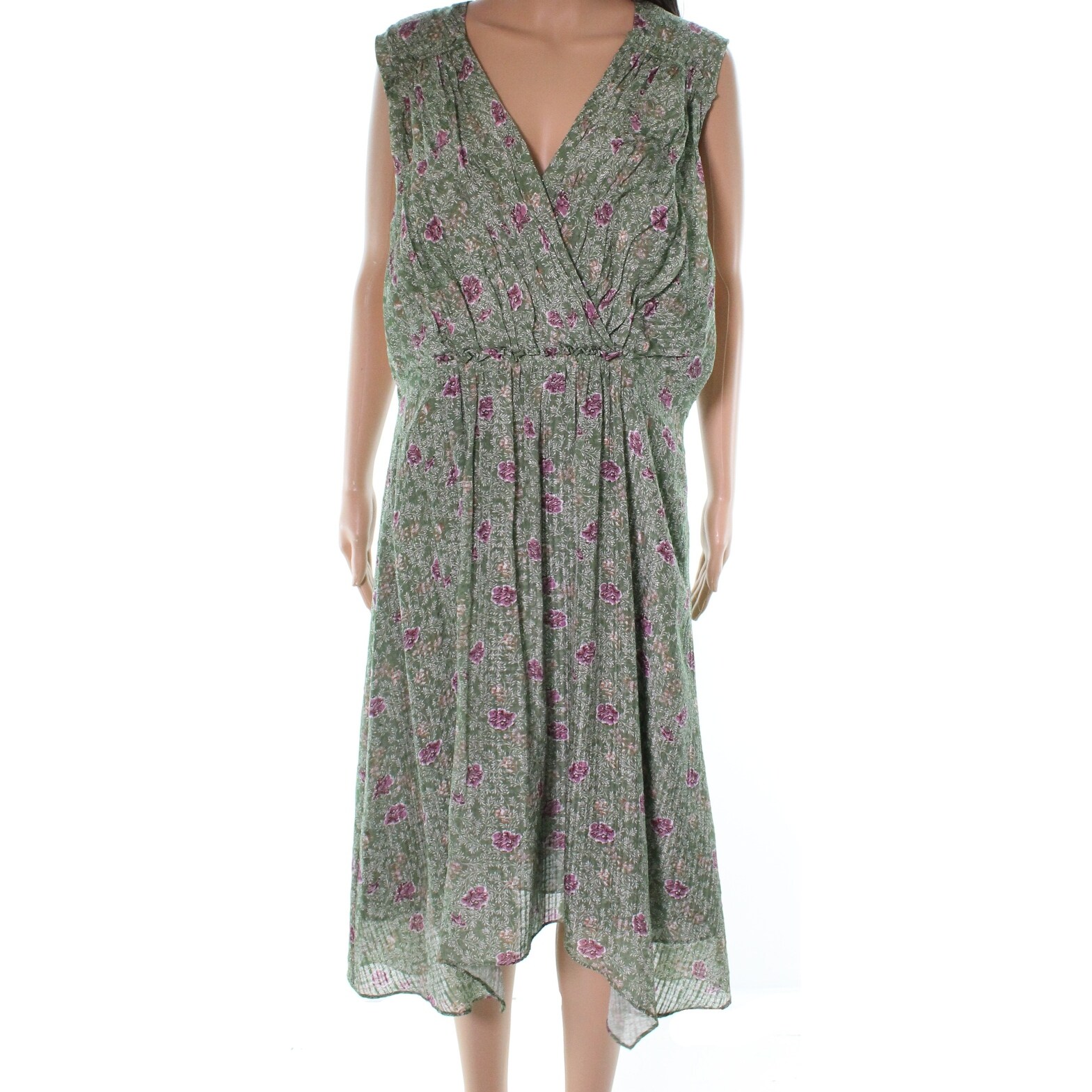 nordstrom green floral dress