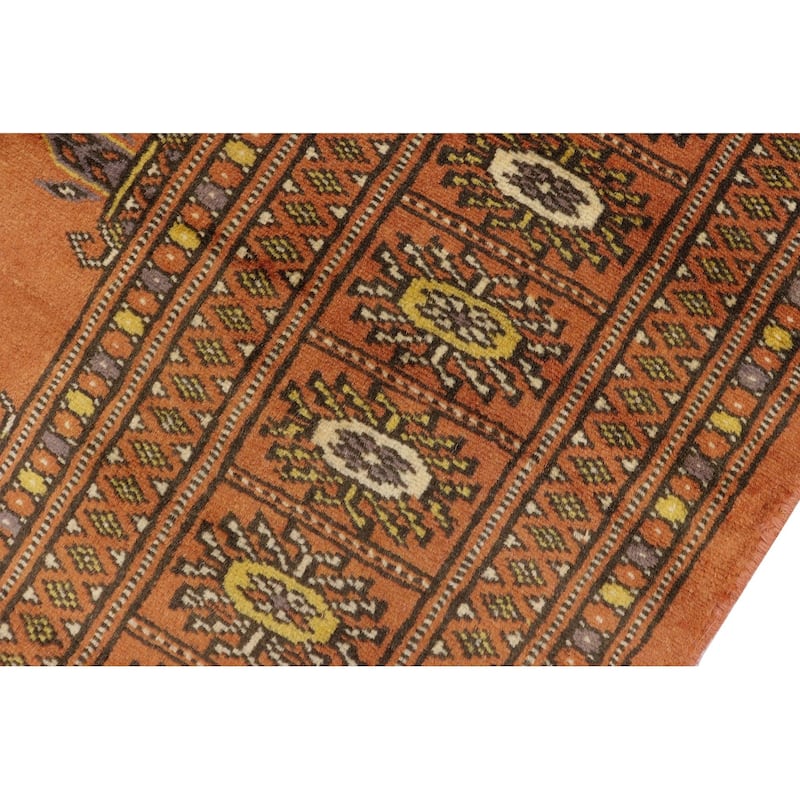 Tribal Bokhara Jessica Rust Beige Hand Knotted Rug - 4'0'' x 6'1''