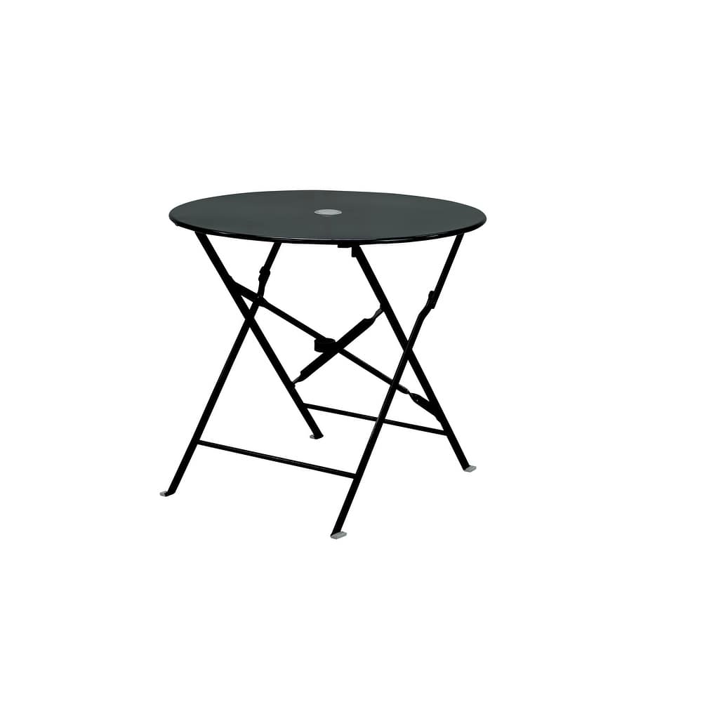 Carolina Living Bistro 30" Round Folding Outdoor Table - Umbrella Hole