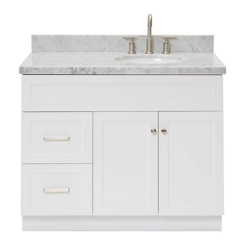 Ariel F043SRCWOVO Hamlet 43" Free Standing Single Basin Vanity Set - White / Carrara White Top - Painted
