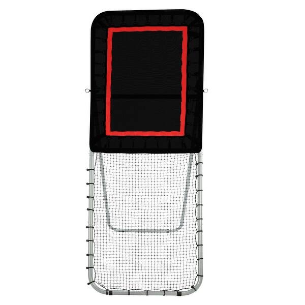 slide 2 of 14, Folding Lacrosse Rebounder for Backyard, Volleyball Bounce Back Net, Pitchback Throwback Baseball Softball Training Screen 3x8 Ft