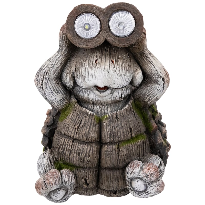 Turtle with Binoculars Outdoor Solar Lighted Garden Statue - 11.5"