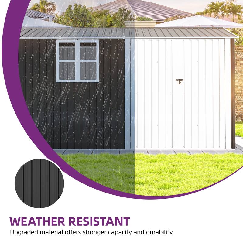 8 ft W x10/12ft D Large Tool Storage Shed with Window