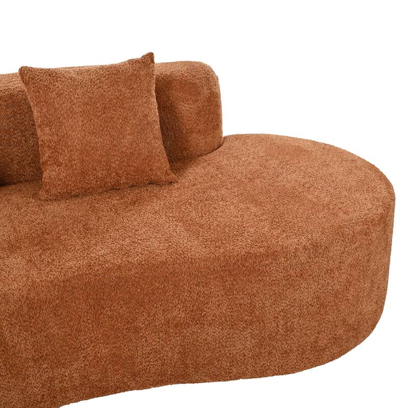 Roomfitters 132" Sectional Sofa, Modern Curved Design L-Shaped Modular Couch for Living Room Furniture