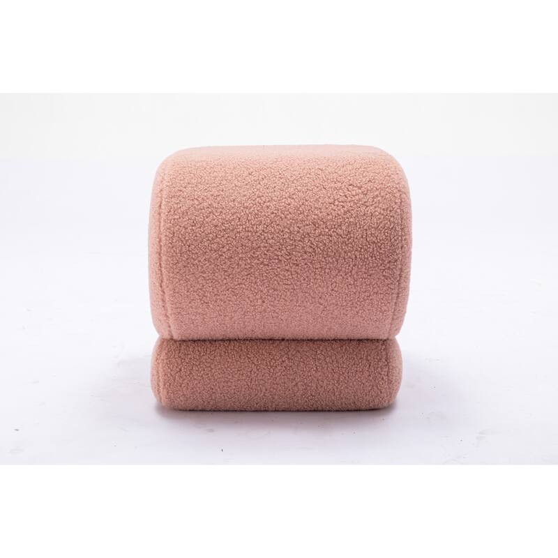Teddy Fabric Ottoman Makeup Stool Footstool
