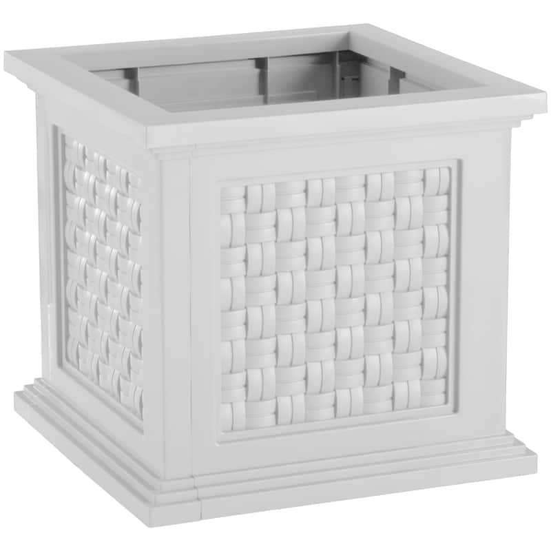 Pure Garden 14.65-in Faux Rattan Style Outdoor Planter Box