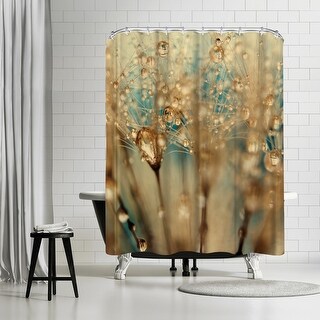 Americanflat 71" x 74" Shower Curtain, Droplets Of Gold by Ingrid Beddoes