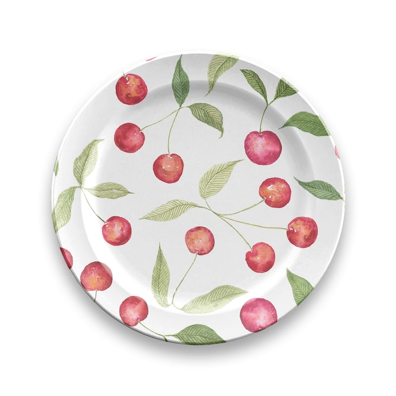 Abode Homewares Berries & Cherries Melamine Salad Plate - Multicolor - 8.5" - Set of 6