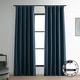preview thumbnail 2 of 89, Exclusive Fabrics Faux Linen 100% Blackout Curtains Heat and Light Blocking - (1 Panel) 50 X 108 - Voyager Blue