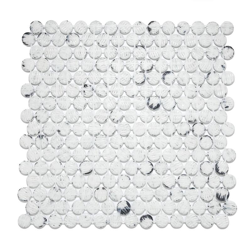 Eterna Penny 12x12 Glass Round Mosaic Tile - Floor, Wall, Backsplash