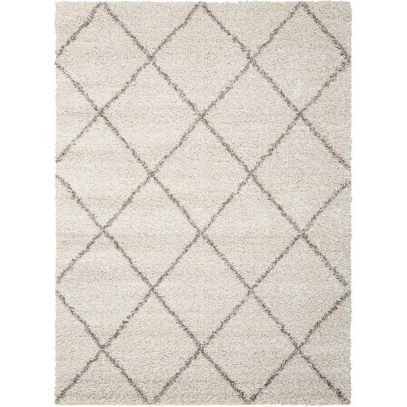 Nourison Brisbane Large Diamond Geometric Modern Shag Area Rug