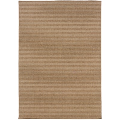 Gonesse Tan Solid Outdoor Casual Area Rug