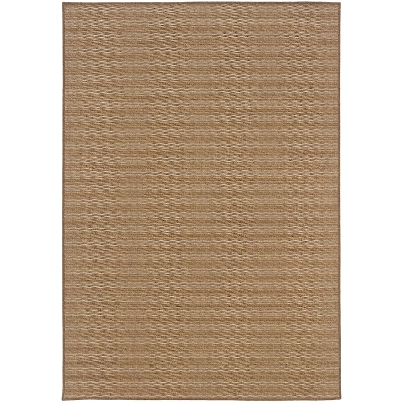 Style Haven Veranda Woven Tonal Striped Indoor-Outdoor Brown Area Rug