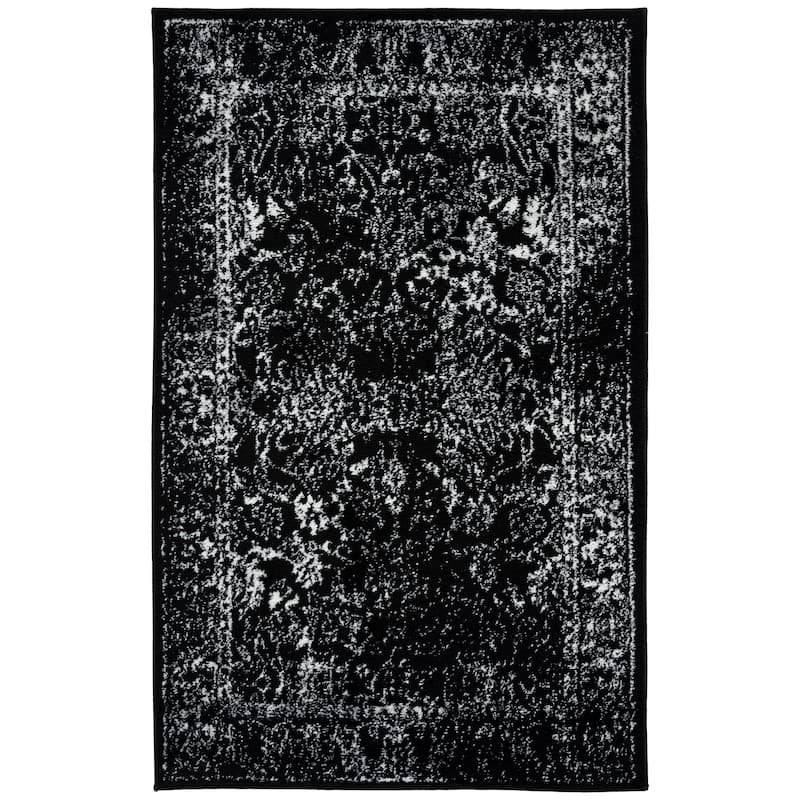SAFAVIEH Adirondack Riin Rustic Shabby Chic Distressed Rug - 3' x 5' - Black/Ivory