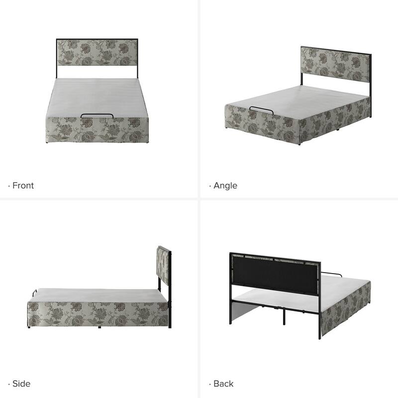 Oliver Modern Washable Slipcover Bed Upholstered Metal by HULALA HOME