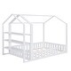 preview thumbnail 28 of 36, House-Shaped Twin Bed with Fence Rails and Storage Shelving
