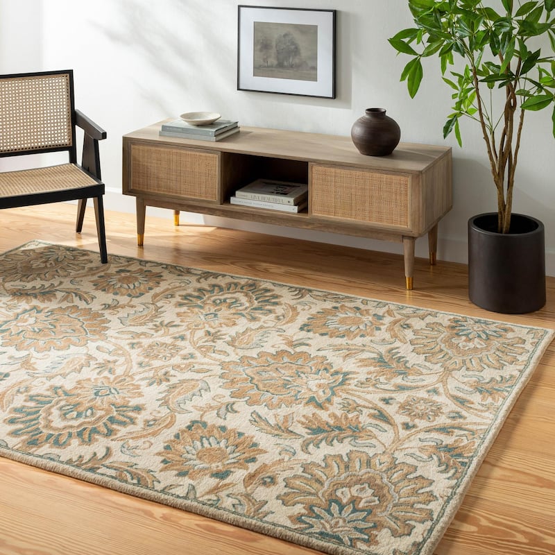Livabliss Caesar Updated Traditional Oriental Area Rug - 9' x 12' - Medium Gray/Brown/Teal - Rectangle