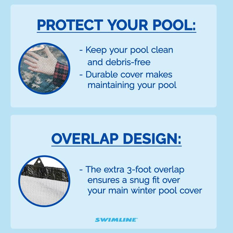 Swimline 18 Foot Round Above Ground Swimming Pool Leaf Net Top Cover | CO918 - 5.5