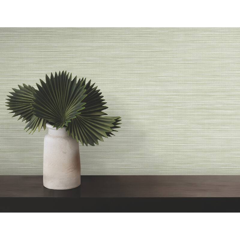 Warner Lorn Green Faux Grasscloth Wallpaper