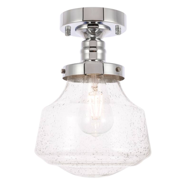 Nyle 1-Light Clear Bubble Glass Flush Mount