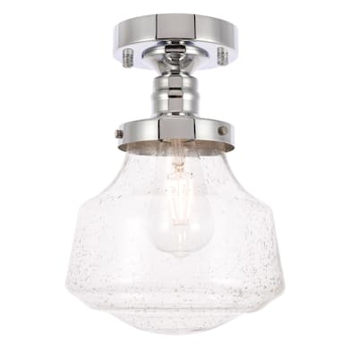 Nyle 1-Light Clear Bubble Glass Flush Mount