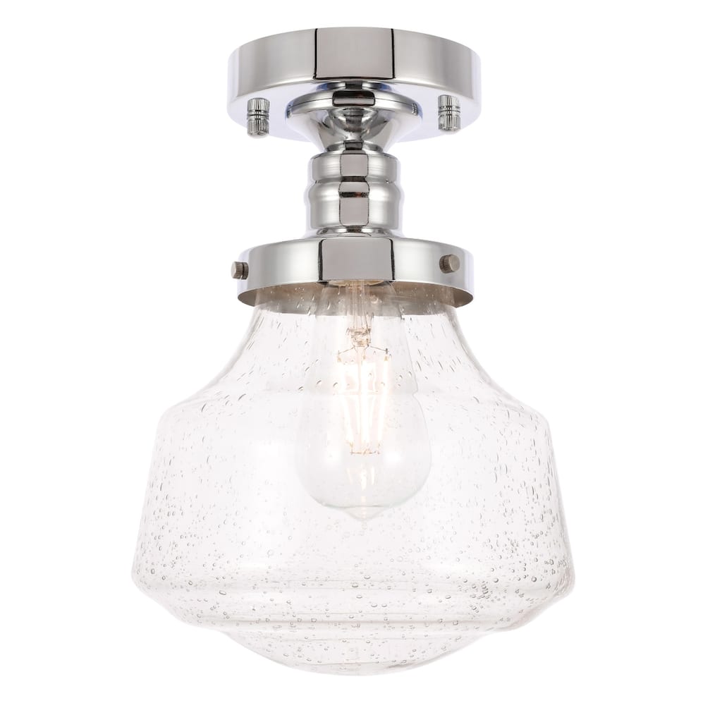 Nyle 1-Light Clear Bubble Glass Flush Mount