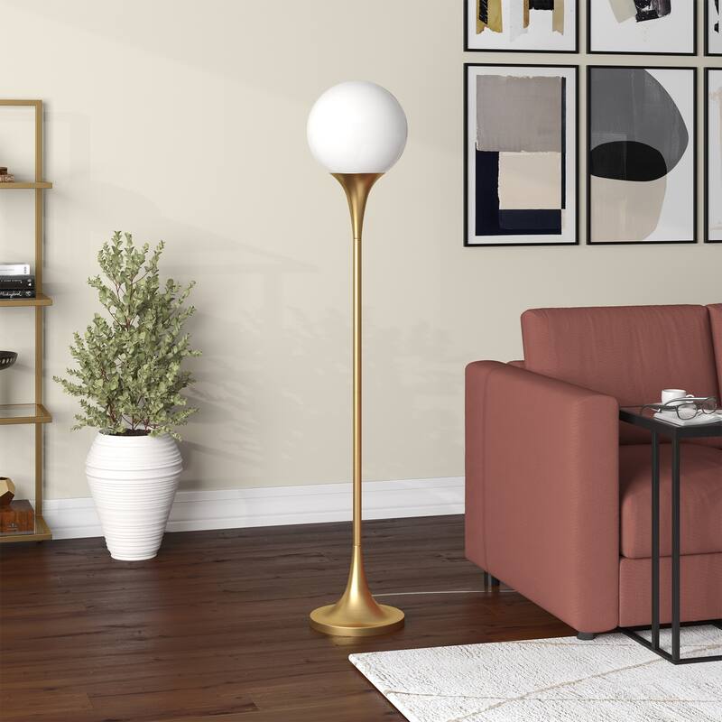 Mahdi Torchiere Floor Lamp with Glass Shade - 70" Tall