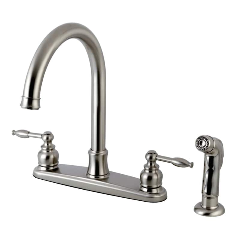 Kingston Brass Knight 1.8 GPM Standard Kitchen Faucet - Includes Side - Brushed Nickel
