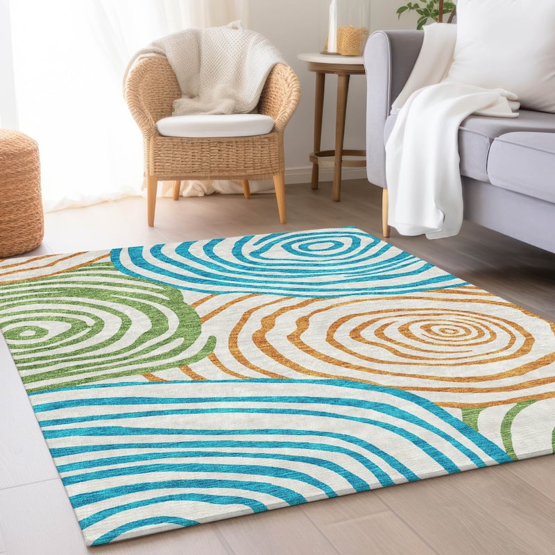 Machine Washable Indoor/ Outdoor Chantille Contemporary Dimensions Rug
