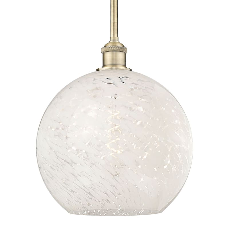 Innovations Lighting 616-1S 13 12 White Mouchette Pendant White - Antique Brass
