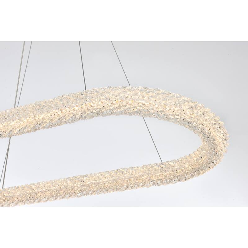 Elegant Lighting 3800D42L1 Bowen 42" Wide LED Crystal Ring Chandelier