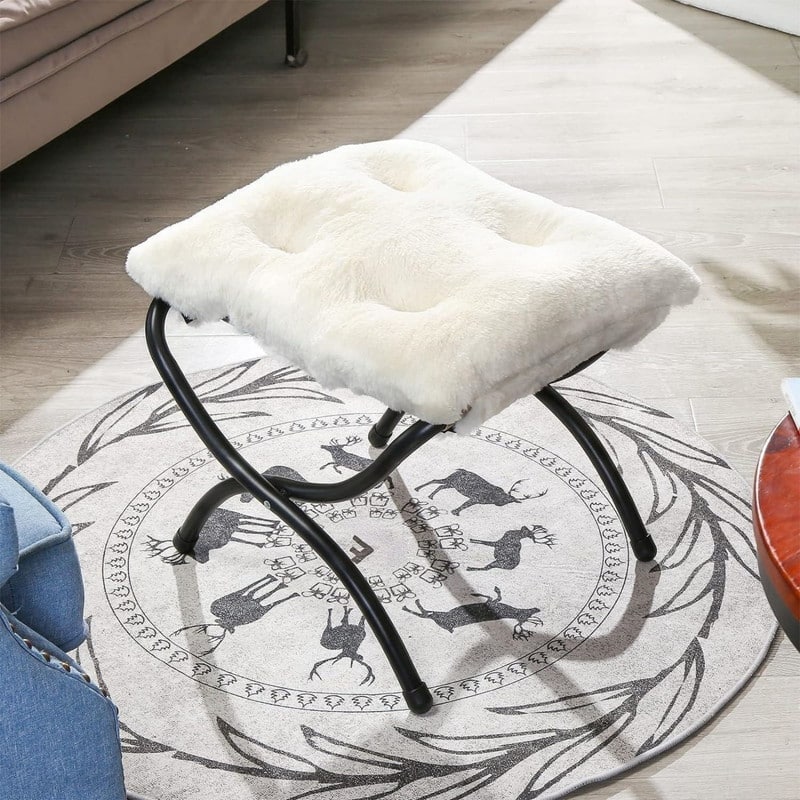 Upholstered Morden Folding Footstool for Home
