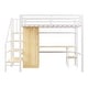 preview thumbnail 20 of 22, Twin Size Metal Loft Bed With Desk Wardrobe Storage Staircase