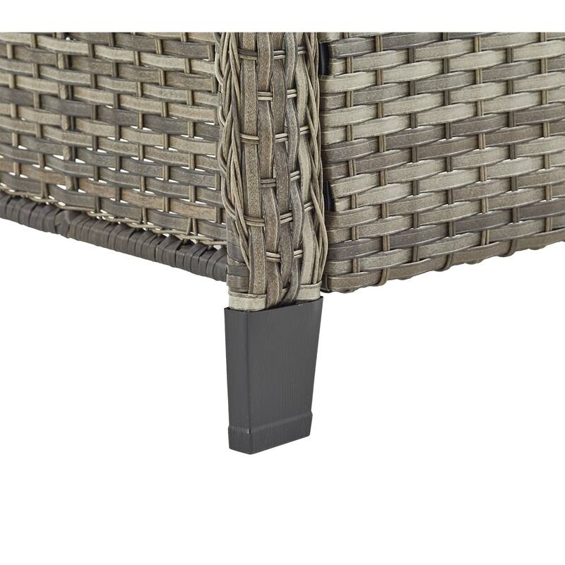 Gymojoy 3-Seat Patio Wicker Sofa Outdoor Rattan Couch - Brown