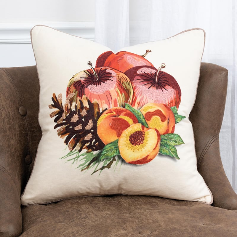 Artichoke Cotton Light Texture Pillow Cover - White/Cherry