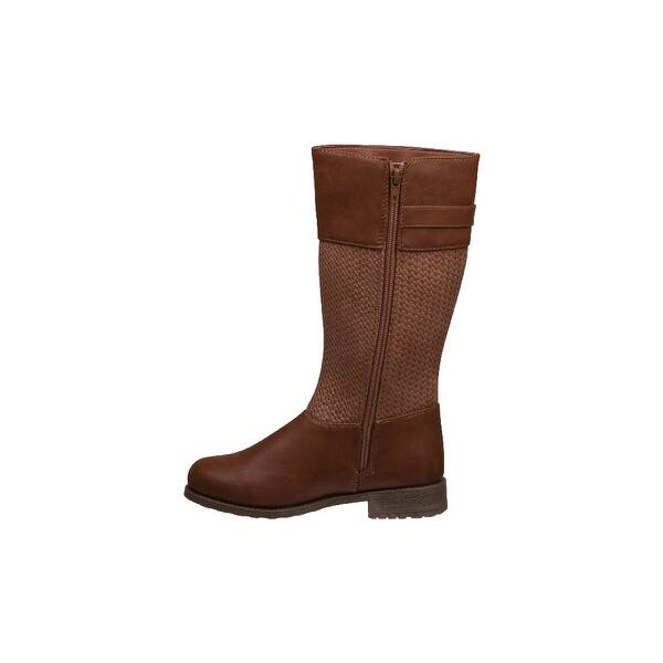 Shop Beverly Hills Girls Tan Pattern Buckle Winter Boots