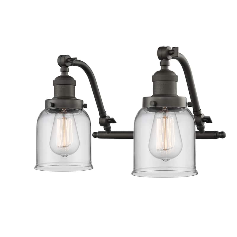 Innovations Lighting Small Bell 2 Light 18" Wide Bathroom Vanity Light - Oiled Rubbed Bronze / Clear