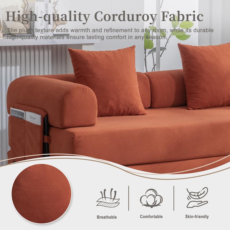 Foldable and compressible sofa, featuring a sturdy metal frame, It allows you to freely create a personalized leisure area