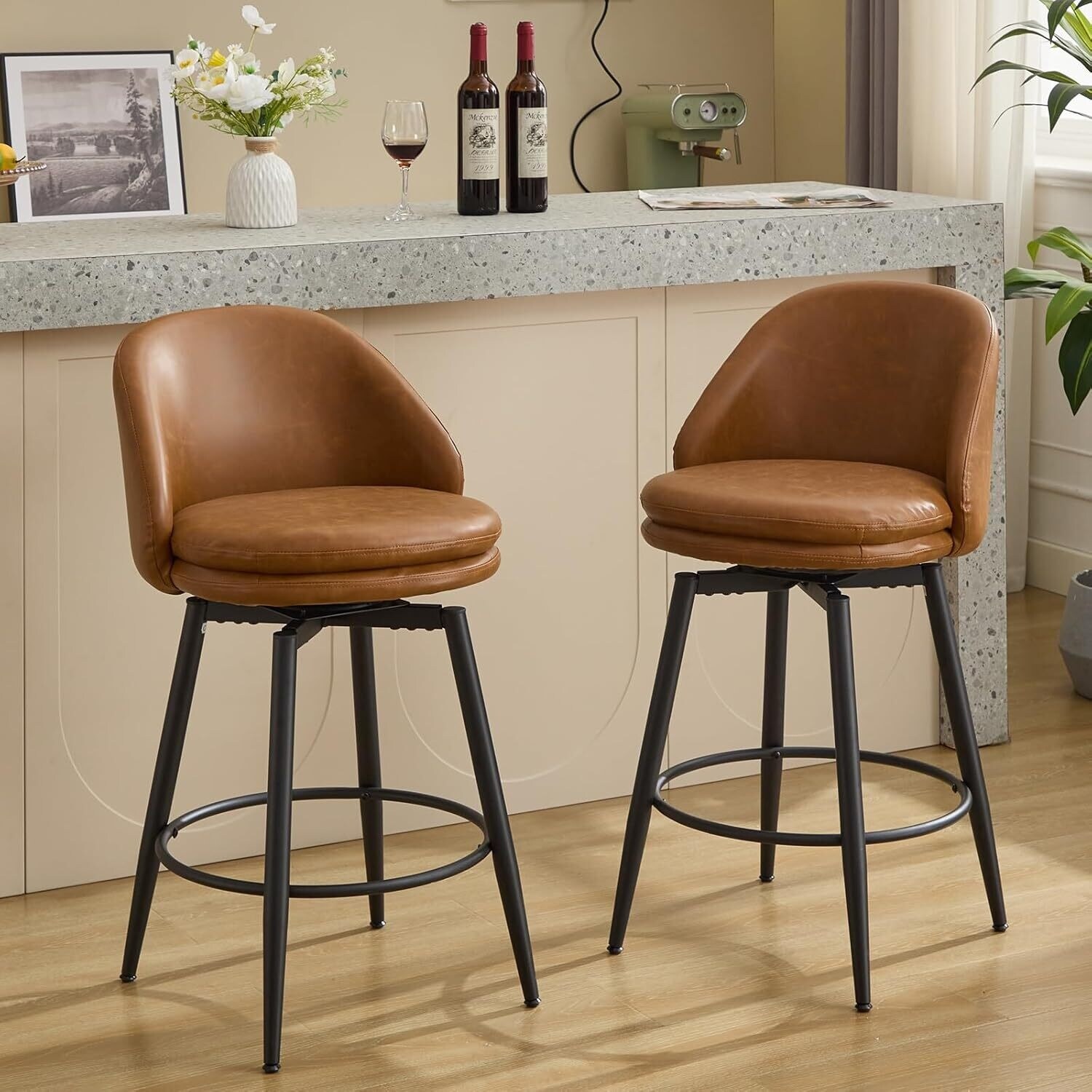 Counter Height Bar Stools Set of 2, 26 Inch - Bed Bath