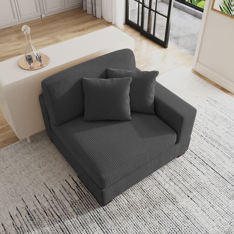 Corduroy Armchair Sofa Corner Chairs With Pillows