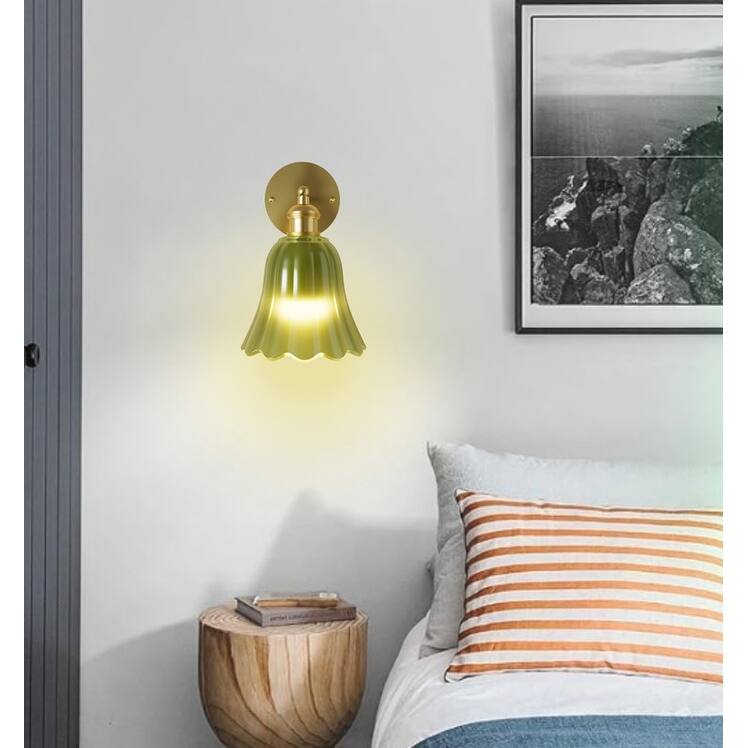 10000mAh wall sconces green battery power wall sconce glass, iron wall light