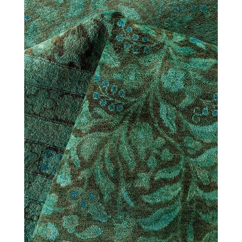 Overton Handknotted Wool Vintage Inspired Contemporary Overdyed Brown Area Rug - 17' 10" x 12' 5"