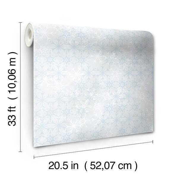 Disney Frozen 2 Snowflake White & Aqua Wallpaper