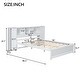 preview thumbnail 19 of 28, Full Size Platform Bed with Storage Headboard, 3 Shelves, 2 Side Lockers, Solid Pine Wood Frame, No Box Spring Required, Grey